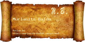 Murlasits Balda névjegykártya